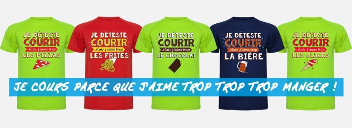 T shirt fun je cours pour manger