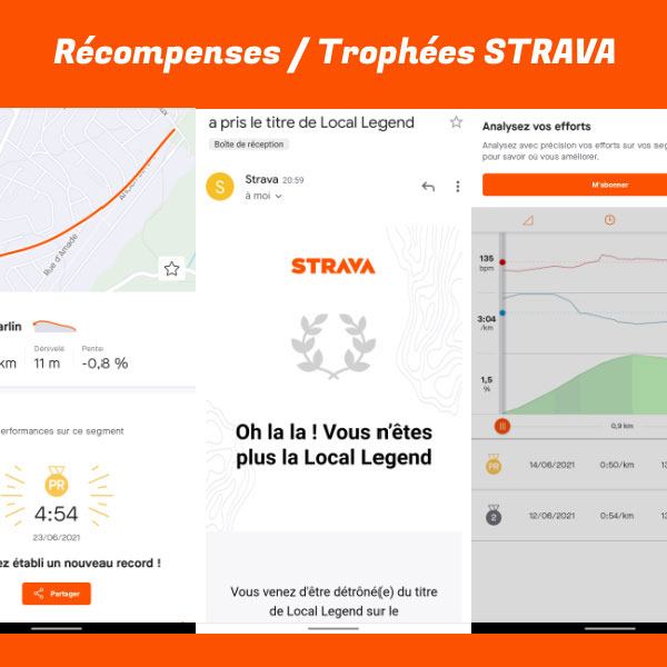 KOM King of the Moutain sur un segement Strava