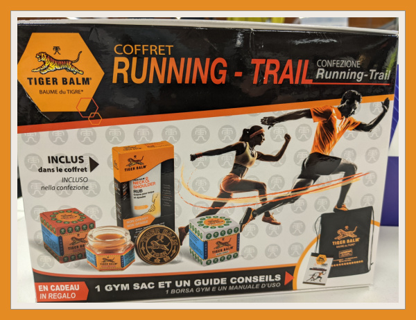 Coffret running trail avec diffrents modles de baume du tigre