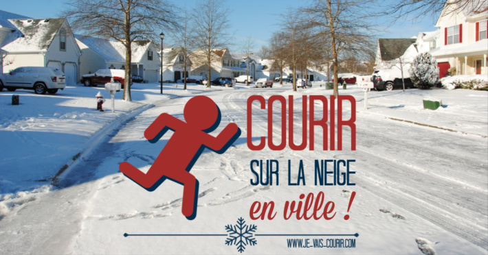 Courir sur la neige en ville et sur route