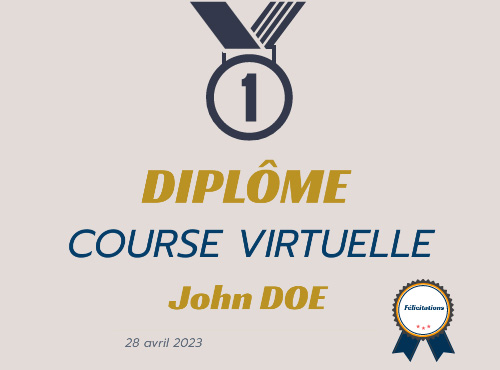 Diplme obtenu dans une course virtuelle