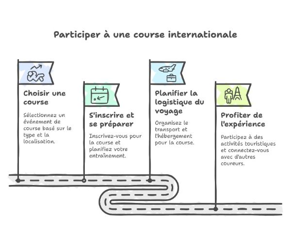 partir en voyage pour faire une course internationale