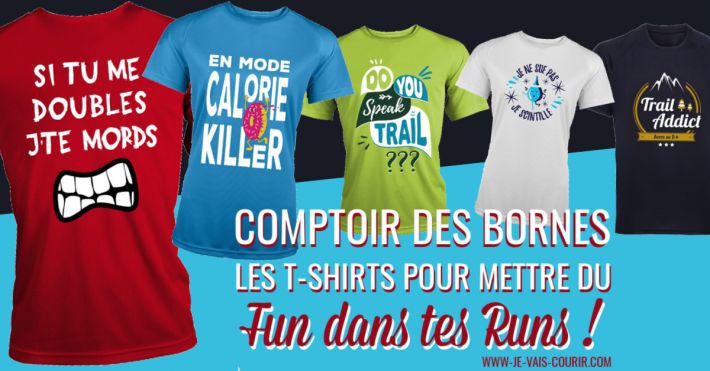 Comptoir des Bornes Tee-shirt fun humoristique pour le running trail