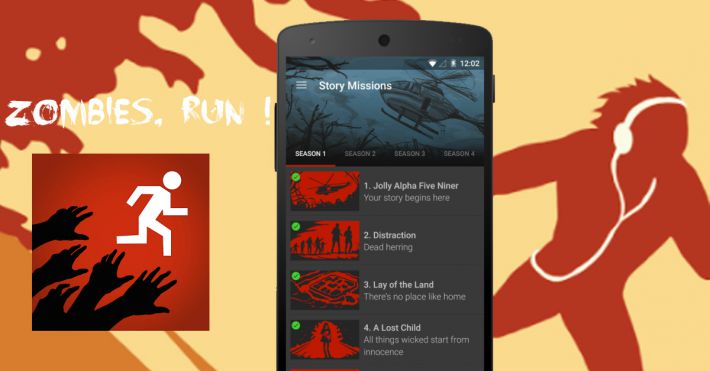 Application running Zombies Run le jeu de survie en mode course  pied