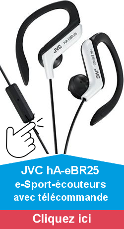 JVC hA-eBR25 e-Sport-couteurs avec tlcommande et Microphone Blanc