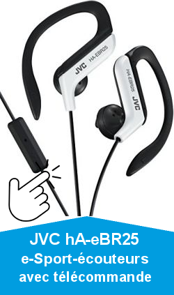 JVC hA-eBR25 e-Sport-écouteurs avec télécommande et Microphone Blanc