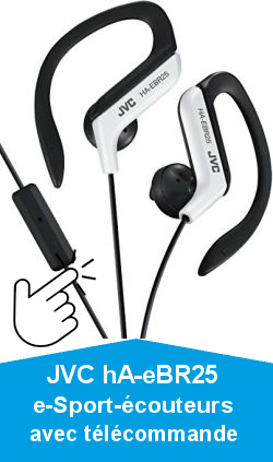 JVC hA-eBR25 e-Sport-couteurs avec tlcommande et Microphone Blanc