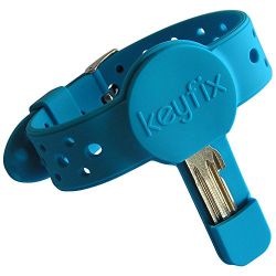 keyfix Bracelet  cl, Brassard Fitness pour cls Lors du Jogging, de la Natation, de la Course, lanire Porte-cls Jogging, Bleu FRKF04