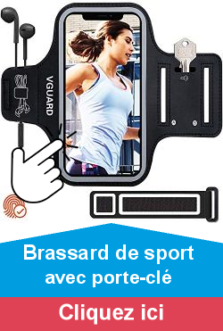 VGUARD Brassard de Sport, Universel Brassard Course de Ajustable avec Porte-cl Compatible avec iPhone, Samsung, Xiaomi et Les Autres Smartphones de Moins 6,5 Pouces, etc. - (Noir)