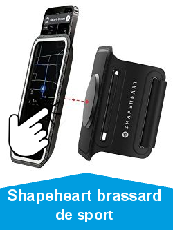 Shapeheart - Brassard telephone sport universel pour Running, course a pied, rando... Brassard pour smartphone avec pochette magnétique détachable etanche