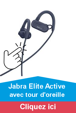 Jabra Elite Active 45e  Casque de Sport Bluetooth sans Fil Waterproof pour les Appels et la Musique  Bleu Marine