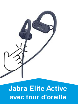 Jabra Elite Active 45e  Casque de Sport Bluetooth sans Fil Waterproof pour les Appels et la Musique  Bleu Marine