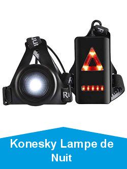 Konesky Lampe de Nuit en Cours d'excution, Sport Extrieur tanche Charge USB Jogging Lumire de la Poitrine 3 Modes d'clairage avec Bande de Fixation Amovible (1 Pack)