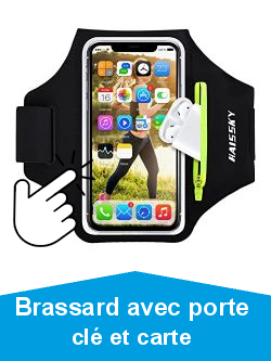 Brassard de Sport avec Airpods cl de Voiture Poche Zippe,Brassard de tlphone Portable rsistant  l\'eau pour iPhone 14/14 Pro Max/13/13 Pro/12 Pro Max/11 Pro/XR/XS Smartphone Running Brassard 6.8\