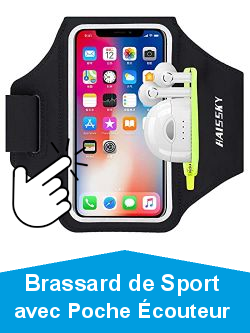 HAISSKY Brassard de Sport avec Poche couteur, Brassard Sport pour iPhone 14 13 12 11 Pro Max XR XS X 8 7, Brassard Telephone Smartphone Running Brassard pour Jogging Cyclisme Randonne (Noir)