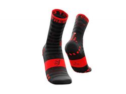 Compressport Pro Racing Socks v3.0 Ultralight Run High Chaussette Running Adulte Unisexe, Noir/Rouge, T3