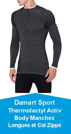 Damart Sport Tee-Shirt Zippe Homme Energy 4-63868 sous-vtement, Anthracite, L-XL