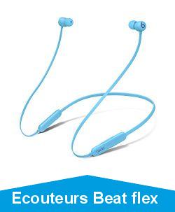 couteurs sans Fil BeatsFlex Puce AppleW1 pour Casques et couteurs, couteurs magntiques, Bluetooth Classe1, 12Heures d\'coute Bleu Ardent