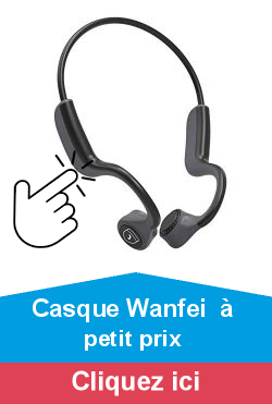 WANFEI Casque Conduction Osseuse, Ecouteurs Conduction Osseuse Bluetooth 5.0 sans Fil avec Micro couteur Bluetooth de Sport en Alliage de Titane IP55 pour Le Jogging de Conduite de runion (Noir)