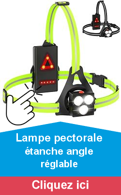 Lampe de Course  Pied,lampe de course  LED rechargeable par USB,lampe de poitrine rglable  120,500 lumens,clairage Pour Course avec bandes rflchissantes pour Jogging,Promenade,Sports Extrieur