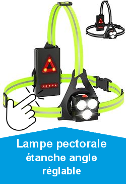 Lampe de Course  Pied,lampe de course  LED rechargeable par USB,lampe de poitrine rglable  120,500 lumens,clairage Pour Course avec bandes rflchissantes pour Jogging,Promenade,Sports Extrieur