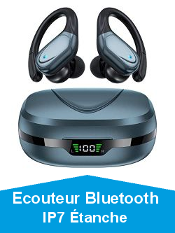 Écouteurs Bluetooth sans Fil Sport, HolaDream 2022 Nouvelle Édition Oreillette Bluetooth 5.3 avec HiFi Son Stéréo, IPX7 Étanche et 78 Heures Durée de Lecture pour iOS/Android [Classe énergétique A+++]