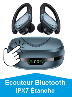 couteurs Bluetooth sans Fil Sport, HolaDream 2023 Nouvelle dition Oreillette Bluetooth 5.3 avec HiFi Son Stro, IPX7 tanche et 78 Heures Dure de Lecture pour iOS/Android [Classe nergtique A+++]