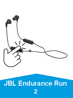 JBL Endurance Run 2, Écouteurs de Sport sans Fil, Étanches, Embouts aimantés, Appels Mains Libres, Noir
