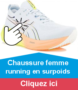 Chaussure femme running en surpoids