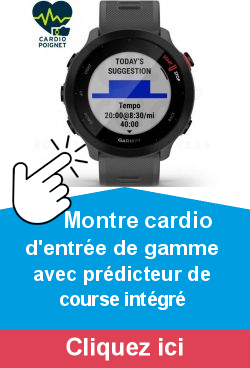      Montre cardio d'entre de gamme avec prdicteur de course intgr
