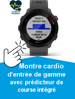      Montre cardio d'entre de gamme avec prdicteur de course intgr