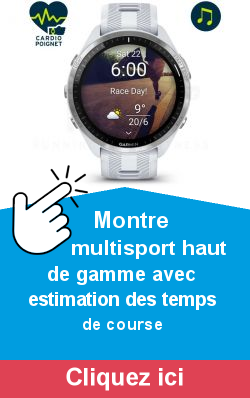               Montre                     multisport haut de gamme avec estimation des temps de course