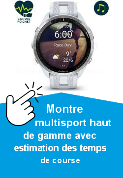               Montre                     multisport haut de gamme avec estimation des temps de course