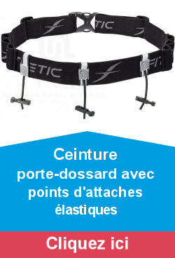 Ceinture porte-dossard avec points d'attaches lastiques