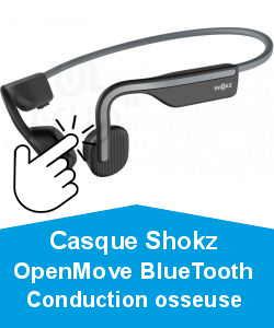 Casque Shokz OpenMove BlueTooth Conduction osseuse