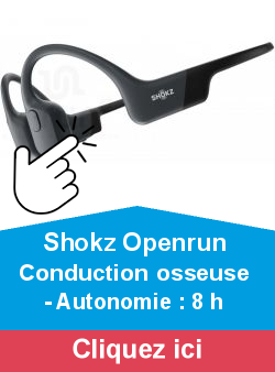 Shokz Openrun Conduction osseuse - Autonomie : 8 h