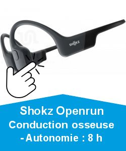 Shokz Openrun Conduction osseuse - Autonomie : 8 h