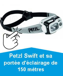 Petzl Swift et sa porte d'clairage de 150 mtres