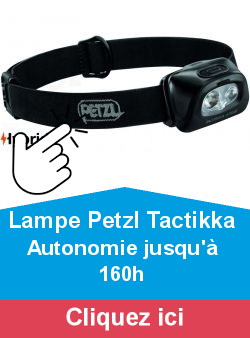 Lampe Petzl Tactikka Autonomie jusqu' 160h