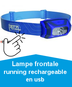 Lampe frontale running rechargeable en usb