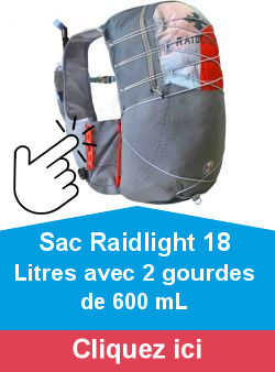 Sac Raidlight 18 Litres avec 2 gourdes de 600 mL