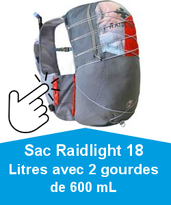 Sac Raidlight 18 Litres avec 2 gourdes de 600 mL