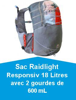 Sac Raidlight Responsiv 18 Litres avec 2 gourdes de 600 mL